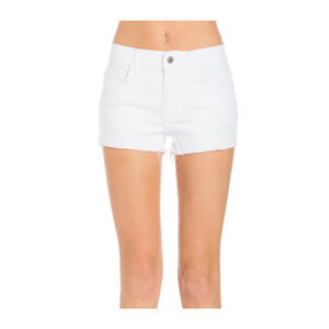 O2 Denim Venice Beach Vibe Jean Shorts Womens M Medium White Cut Off Raw Frayed